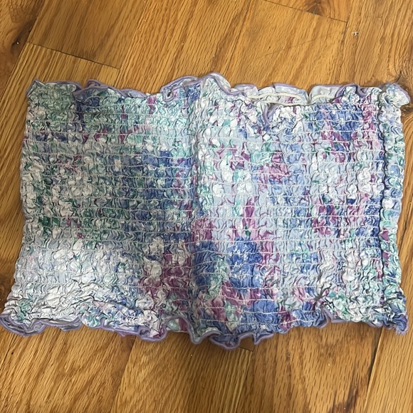 Urban Outfitters floral smocked tube top crop top. - Picture 2 of 2